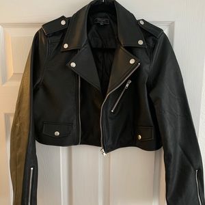 Worn 1x- Black Crop Leather Jacket